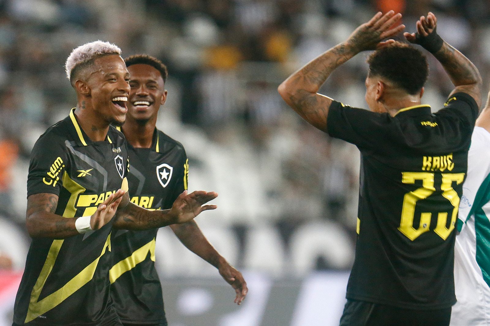 Atletas do Botafogo comemoram grande vitória no Nilton Santos