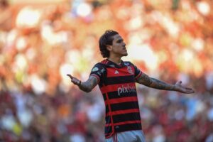 Pedro balançou a rede para o Flamengo diante do Atlético-GO