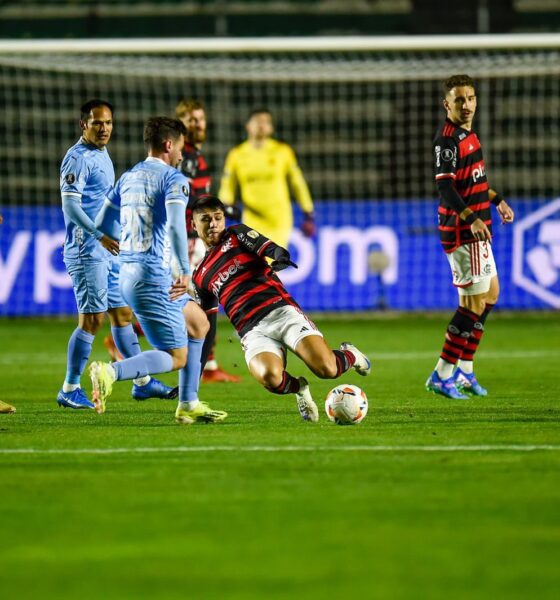 Luiz Araujo do Flamengo correu muito o campo todo.