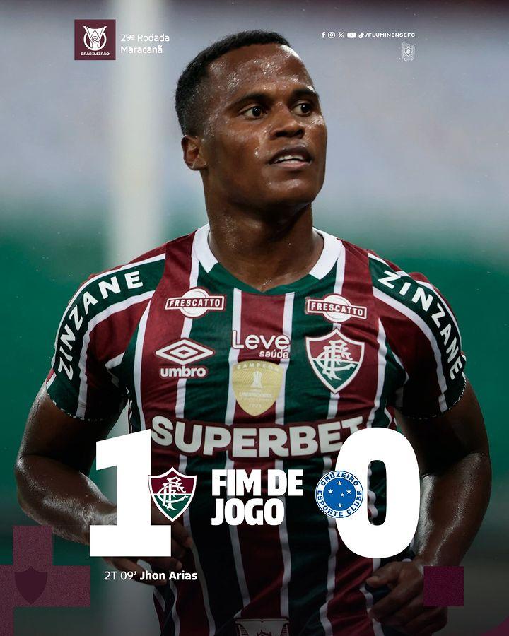 Fluminense vence o Cruzeiro por 1 a 0 e sai da zona da degola